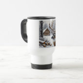 Mug De Voyage Deer d'hiver/Buck art (Devant gauche)