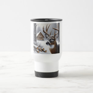 Mug De Voyage Deer d'hiver/Buck art