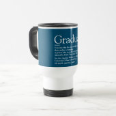 Mug De Voyage Définition de diplômé bleu moderne (Devant gauche)