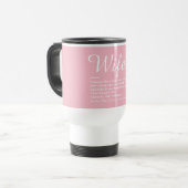 Mug De Voyage Définition de femme chic script girly rose amusant (Devant gauche)
