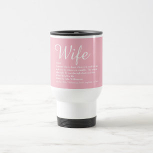 Mug De Voyage Définition de femme chic script girly rose amusant