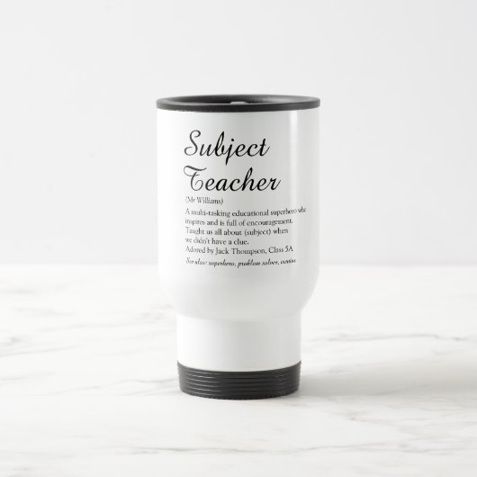 Mug De Voyage Définition de Meilleur Professeur du Monde (Centre)