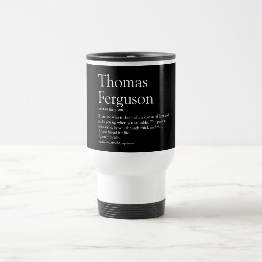 Mug De Voyage Définition de nom personnalisée typographique amus (Centre)