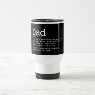 Mug De Voyage Définition de père personnalisé Noir moderne