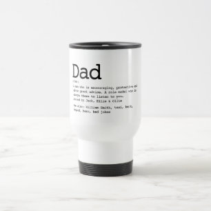 Mug De Voyage Définition Papa Personnalisée Noir Et Blanc