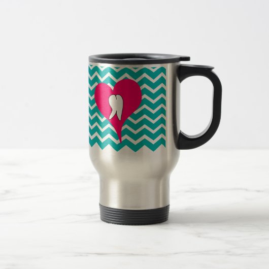 Mug De Voyage Dent dentaire et conception de Chevron (Droit)