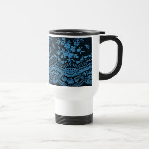 Mug De Voyage Dentelle bleue Grunge