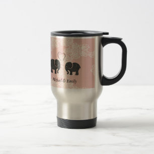 Mug De Voyage Dentelle tendance Eléphants en amour