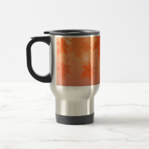 Mug De Voyage Design d'automne avec feuilles d'érable et effet b
