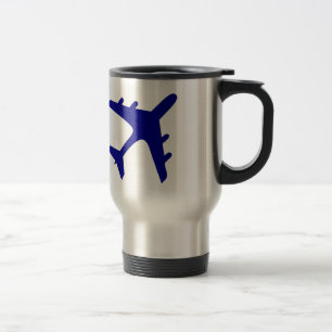 Mug De Voyage Design d'avion bleu blanc