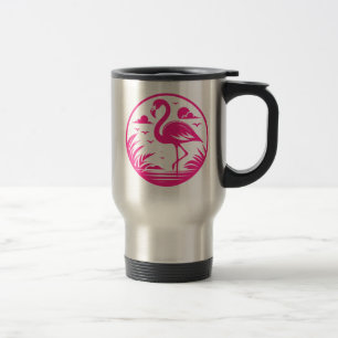 Mug De Voyage Design de cercle d'été flamant rose-68730
