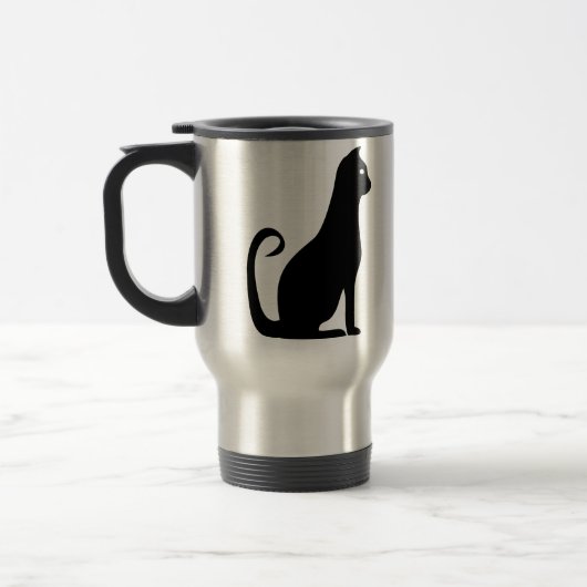 Mug De Voyage Design de chat noir (Gauche)