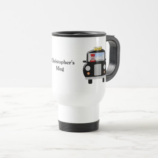 Mug De Voyage Design de taxi noir (Devant droit)