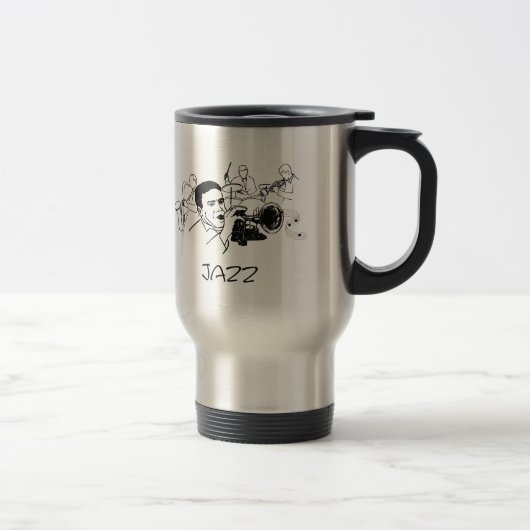 Mug De Voyage Design musicien JAZZ (Droit)