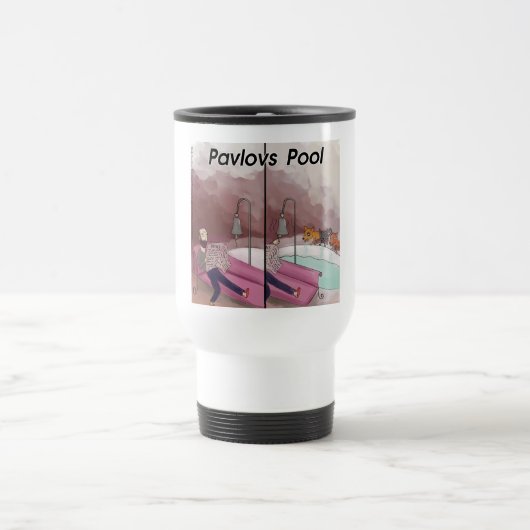 Mug De Voyage Dessin amusant de la piscine de Pavlov (Centre)