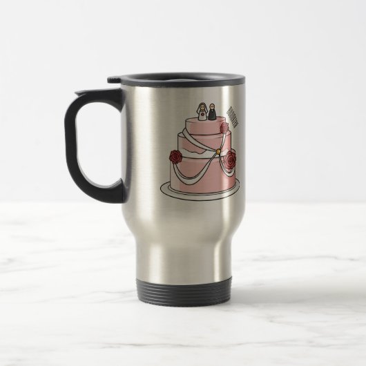 Mug De Voyage dessin animé de gâteau mariage (Gauche)