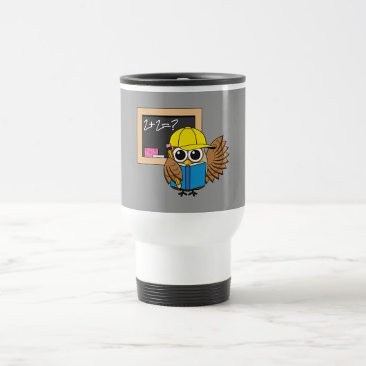 Mug De Voyage Dessin de chouette écolière (Centre)