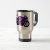 Mug De Voyage Dessin de moto de sport violet (Devant droit)