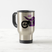 Mug De Voyage Dessin de moto de sport violet (Devant gauche)