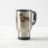 Mug De Voyage dessin humoristique sibérien husky (Devant droit)