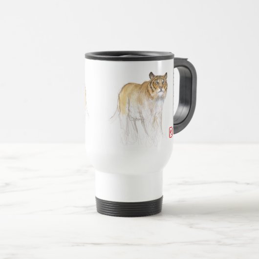 Mug De Voyage Dessin original Tigre chinois Année Anniversaire T (Devant droit)