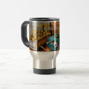 Mug De Voyage Deux moulinets à pêche dans un cadre vintage - Per