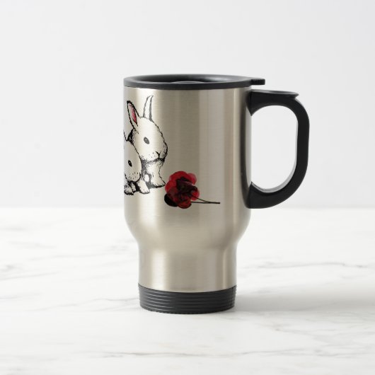 Mug De Voyage Deux petits lapins blancs (Droit)
