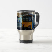 Mug De Voyage Deux trains bleus (Devant droit)
