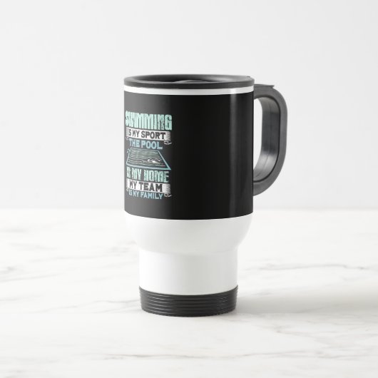 Mug De Voyage Devis de natation amusant (Devant droit)