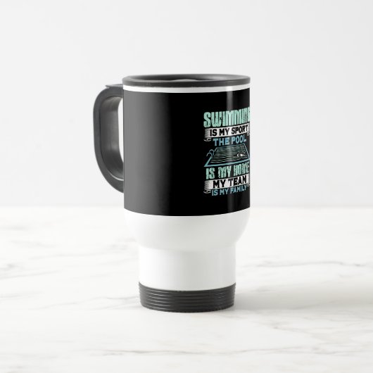 Mug De Voyage Devis de natation amusant (Devant gauche)