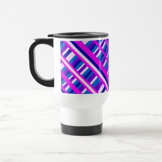 Mug De Voyage Diagonale bleue rose violet (Gauche)
