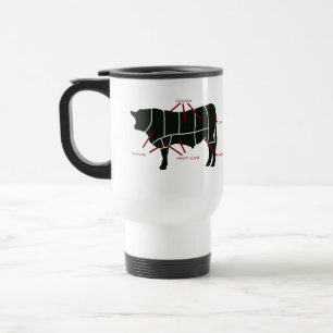 Mug De Voyage Diagramme de boucher de boeuf - boeuf délicieux