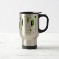 Diamants verts rétros et Starburts Voyage Mug