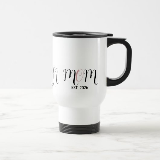Mug De Voyage DMom Established Black Pink Script New Mom Gift (Droite)
