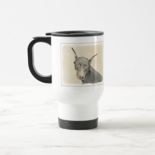 Mug De Voyage Doberman Pinscher Peinture - Art Chien original