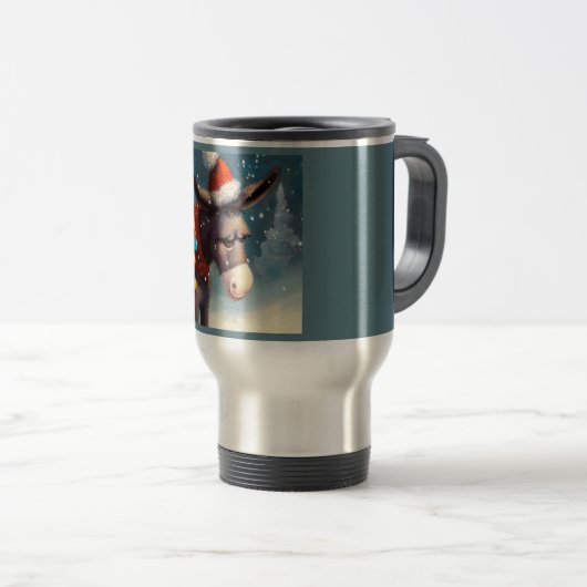 Mug De Voyage Donkey de Noël 2 (Devant droit)
