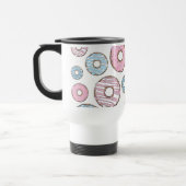 Mug De Voyage Donuts Roses, Donuts Bleus, Sprinkings, Votre Nom (Gauche)