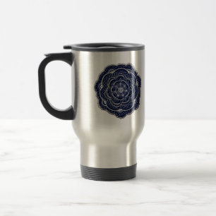 Mug De Voyage Doodle gris Crochet bleu