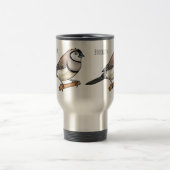 Mug De Voyage Double-barred finch bird cartoon illustration  (Centre)