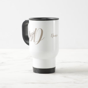 Mug De Voyage Dove Elegant Monogramme Initial D Votre Nom