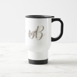 Mug De Voyage Dove Elegant Monogramme Initiale B Personnalisé