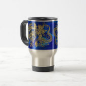Mug De Voyage Dragon d'or embouti sur Blue Satin (Devant gauche)