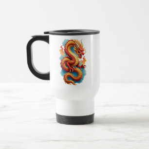 Mug De Voyage Dragon Rouge Chinois Illustration Fougueuse-67561