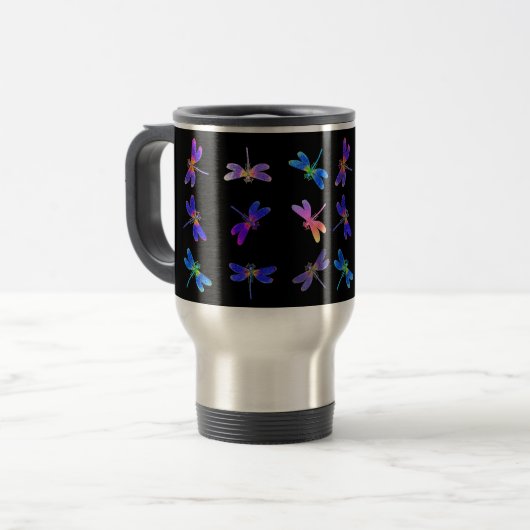 Mug De Voyage Dragonflies colorées (Devant gauche)