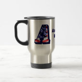 Mug De Voyage Drapeau américain dans la lettre "A" et nom Travel (Gauche)