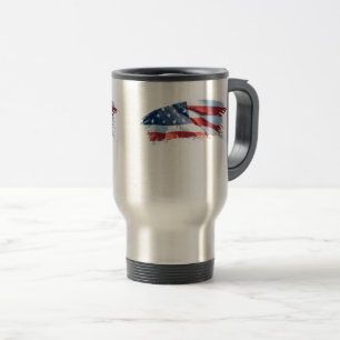 Mug De Voyage Drapeau américain de course patriotique de brosse