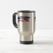 Mug De Voyage Drapeau américain de course patriotique de brosse (Devant gauche)