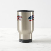 Mug De Voyage Drapeau américain de course patriotique de brosse (Centre)