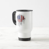 Mug De Voyage Drapeau américain déchiré, déchiré et déchiré (Devant gauche)