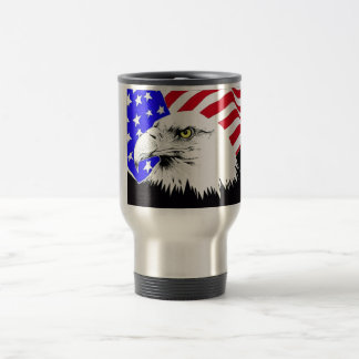 Mug De Voyage Drapeau américain et aigle à tête blanche